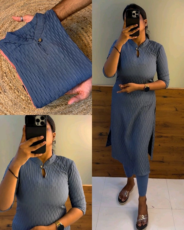Trending Pocorn kurti - S, Grey