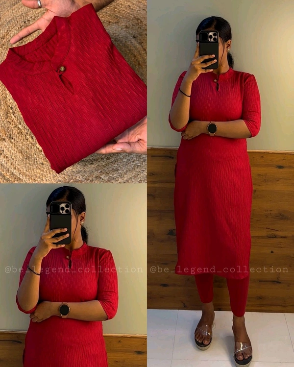 Trending Popcorn kurti - XL, Red