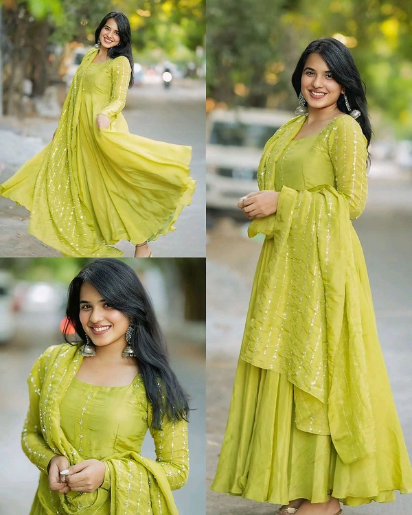 New Festival Rare Colour Spacial Gown with Duptta - 2XL