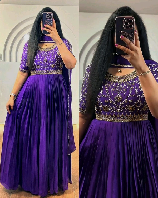 Grand Look Gown With Dupatta - XL, Pigment Indigo