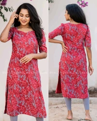 Elegant Print Kurti - Purple, M