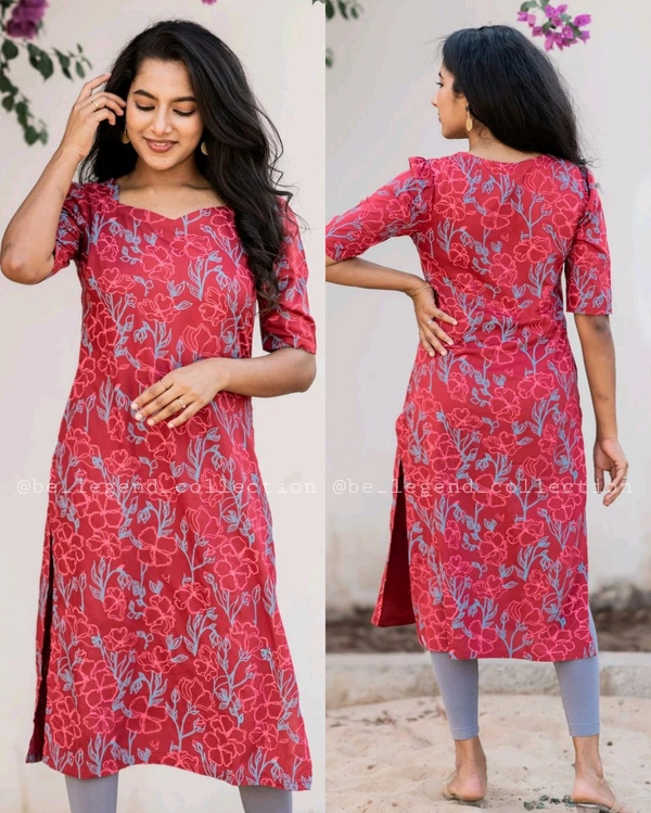 Elegant Print Kurti - Purple, M