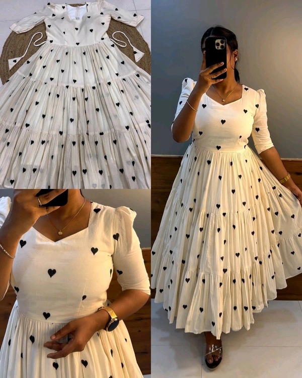 Trending Heart Midi ❤️🖤 - White & Black, XL
