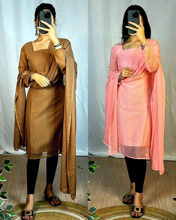 Trending kurti with dupatta with New Colours beautiful colours  - Navy Blue, M