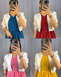 New Stylish Gown with Coat - Congress Blue, S