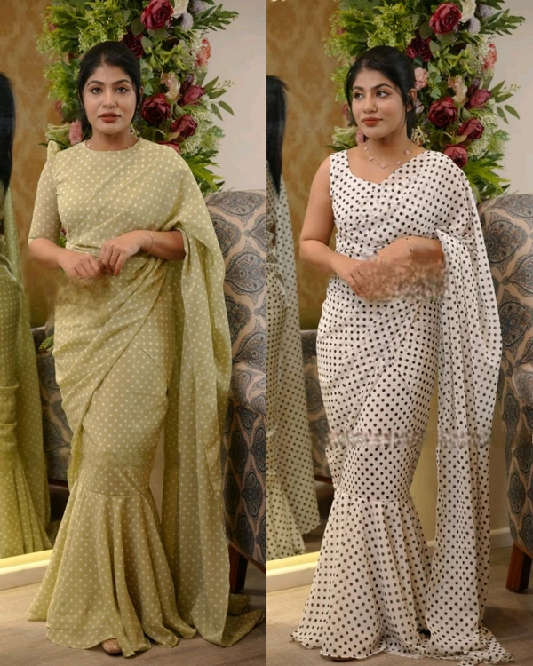 30 Secounds Gown Saree - Lite Green, S