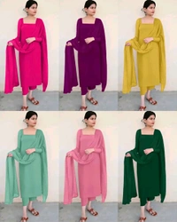 Trendy Kurta Full Sets with New Colours - Pink, XS