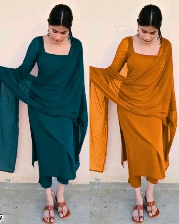 Trendy Kurta Full Sets with New Colours - Musturd, L