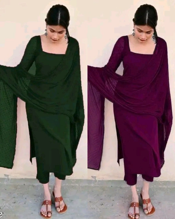 Trendy Kurta Full Sets with New Colours - Green, L