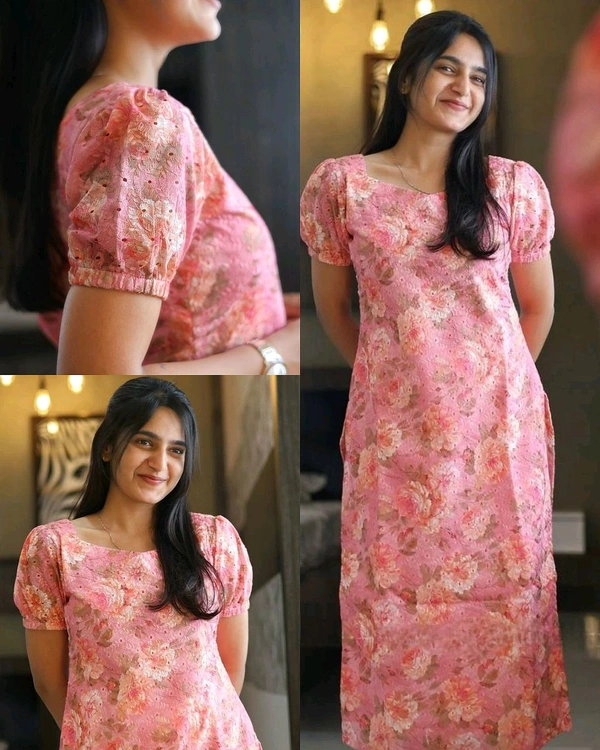 Introducing Beautiful A Line Kurti blended with modern neckline and beautiful Floral  - 3XL