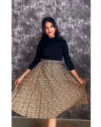 Trendy Combo Latest Womens Tops & Skirt - Gold Shade Copper, XS
