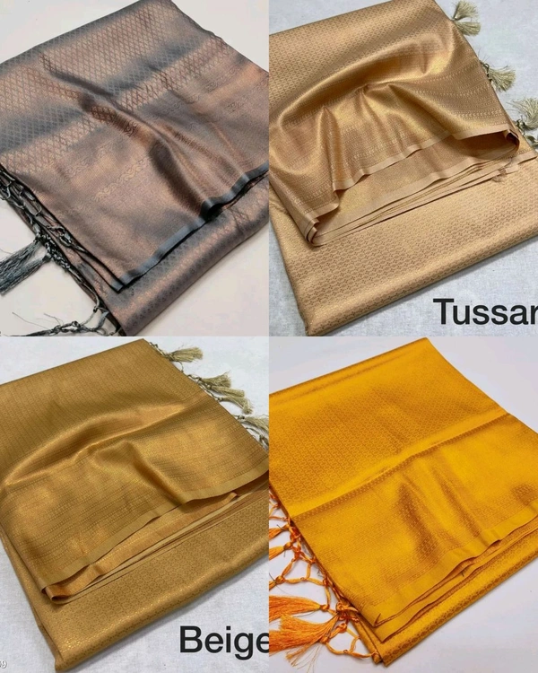 Very Exclusive Premium Copper Softy Kuberpattu with rich copper two tone zari - Tussar Gold, Free Size