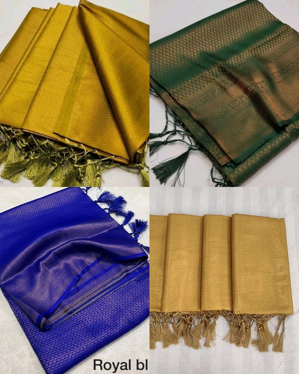 Very Exclusive Premium Copper Softy Kuberpattu with rich copper two tone zari - Green, Free Size