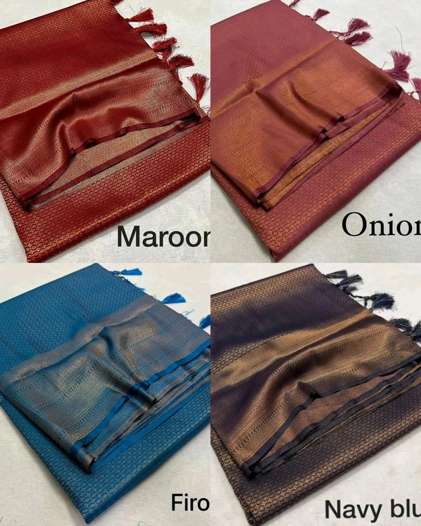 Very Exclusive Premium Copper Softy Kuberpattu with rich copper two tone zari - Onion, Free Size