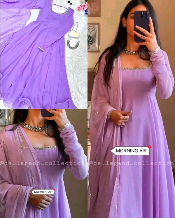 GALA LACE GOWN WITH DUPATTA  - XL