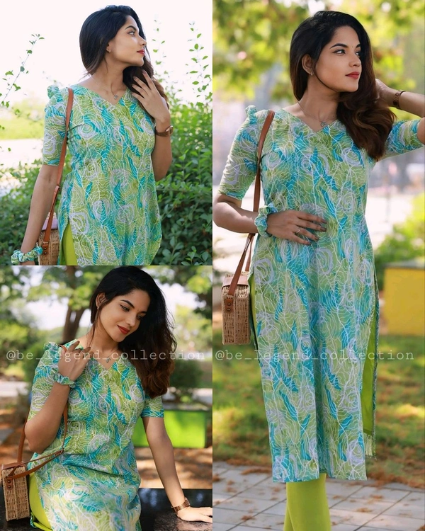 Stylish kurti - Snowy Mint, M