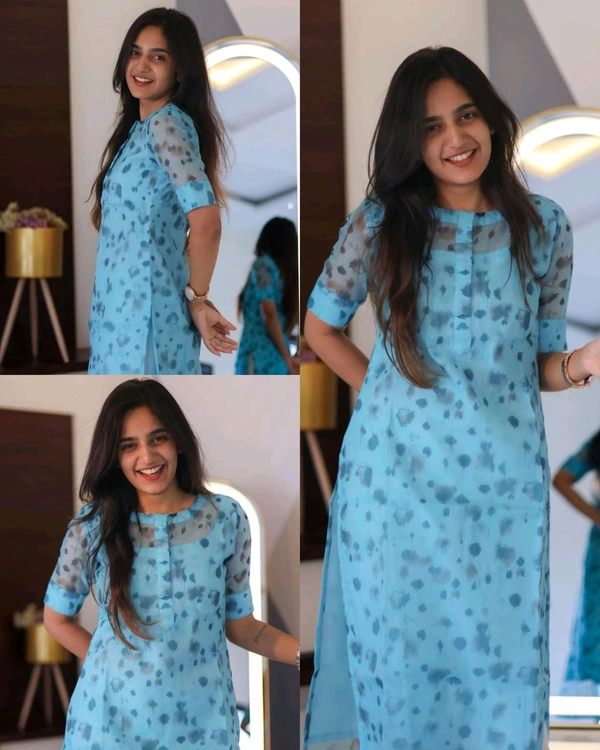 Women Bollywood Style Kurti - Blue, 2XL