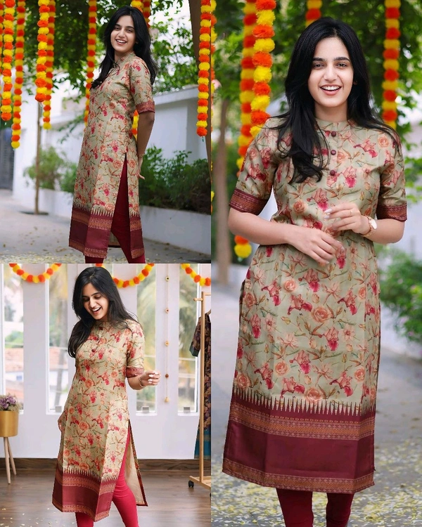 FASHIONABLE COTTON KURTI WITH DIGITAL PRINT FOR WOMAN - 2XL