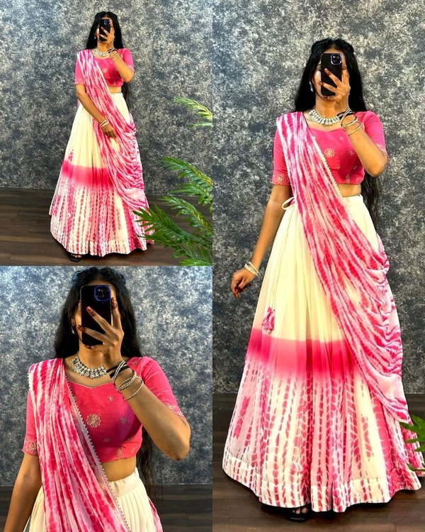 Trendy Traditonal Lehenga for Women - Pink, XL
