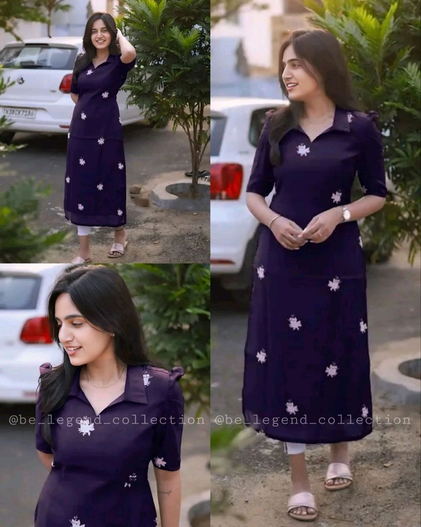 Stylish Kurti for Women - Pigment Indigo, 3XL