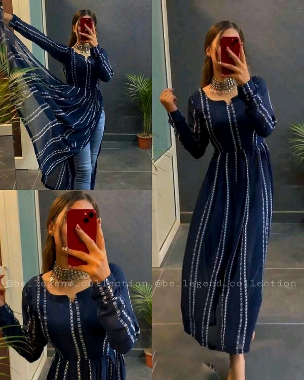 NAYRA CUT KURTI - Navy Blue, M