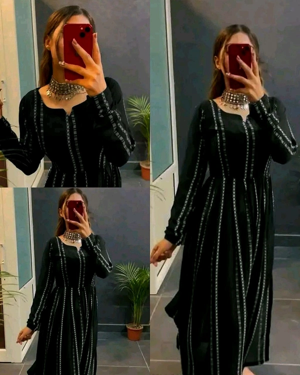 NAYRA CUT KURTI - Black, 2XL