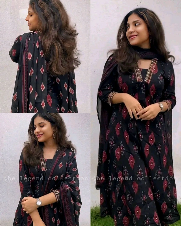 Trendy Women A-Line Printed Kurta And Pant set With Dupatta - 2XL