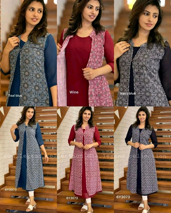Jacket style Kurti - Maroon, M