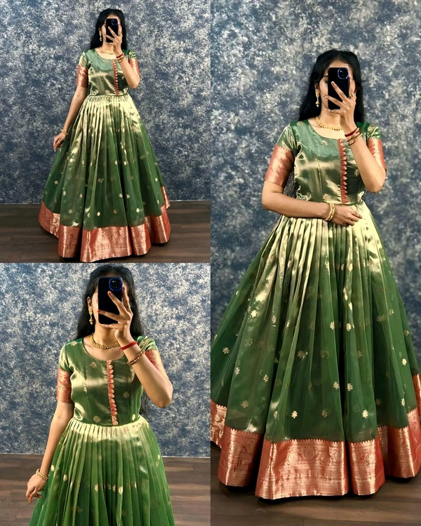 DIWALI SPECIAL DESIGN GOWN ✨ - Green, S
