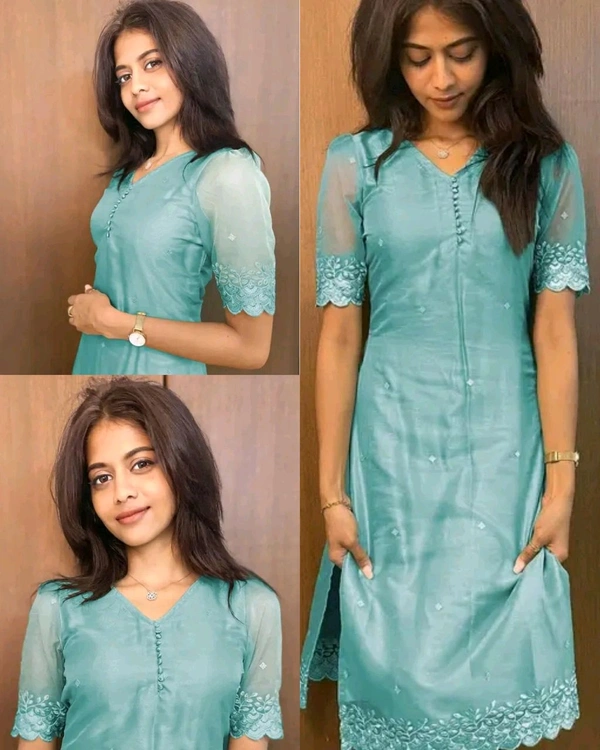 Style Women's Kurti - Eastern Blue, L