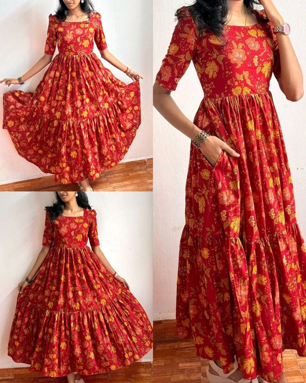 Latest Design womens Gown - Red, S