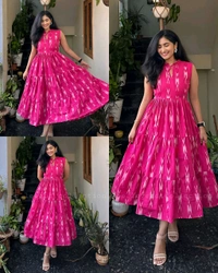 Latest Design womens Gown - Web Orange, S