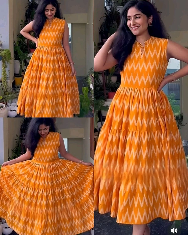 Latest Design womens Gown - Web Orange, M