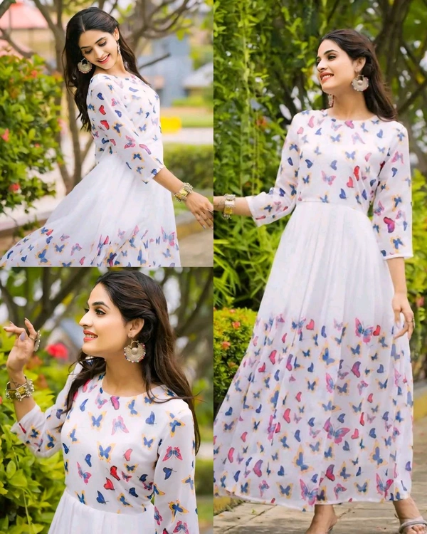 Pretty White Women Gowns - M