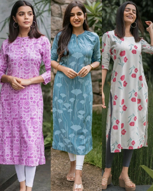 Elegant Print Kurti - Rose, M