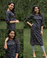 Elegant Print Kurti - Rose, M
