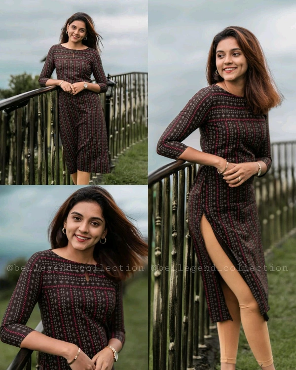 Elegant Print Kurti - Rose, M