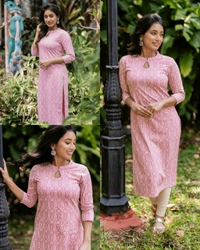 Elegant Print Kurti - Rose, M