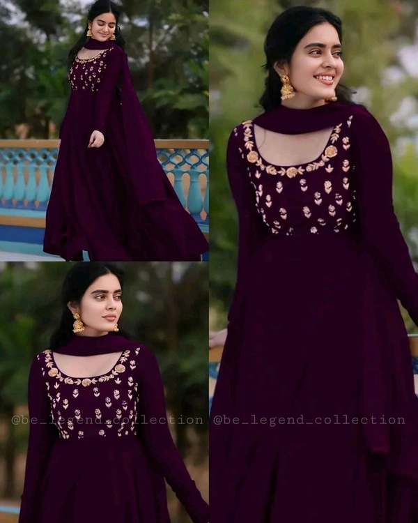 Trendy Wear Gown With Dupatta - Blue, S