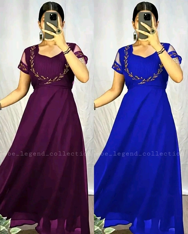 Wear in 2ways ❤️ Gown + Removable coat - Blue, M