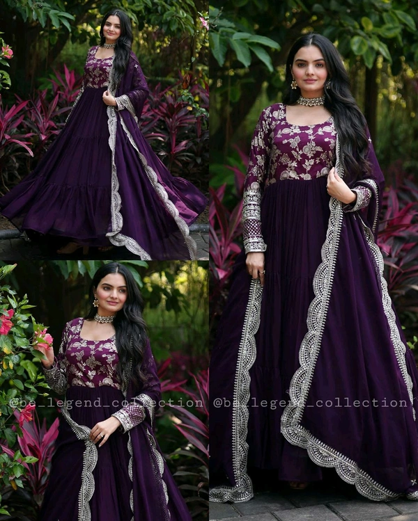 Fancy Elegant Women Gown With Dupatta - 2XL
