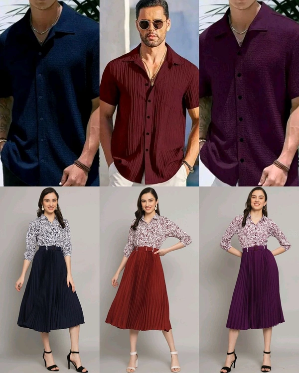 Trendy Couple Dress - ORDER SEPARTE - Purple Men, L