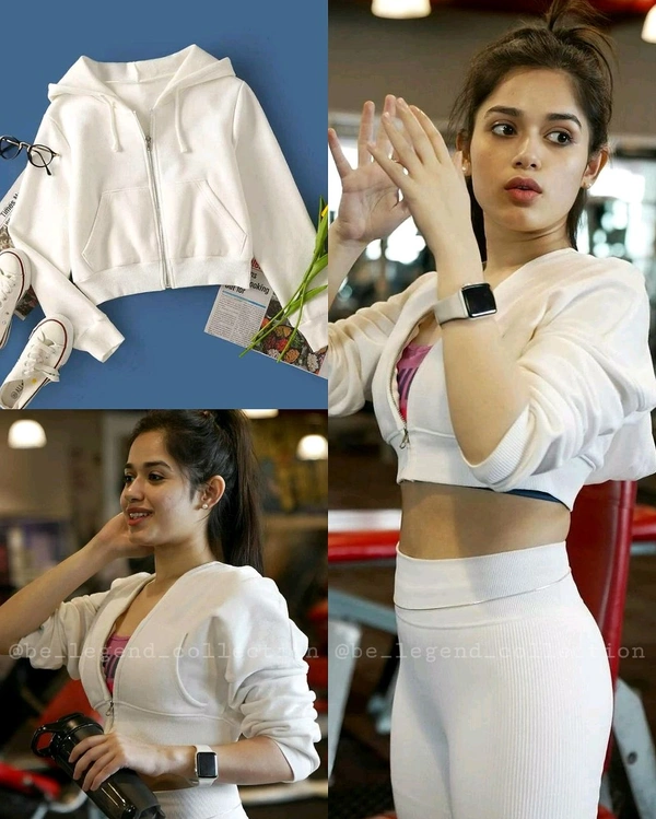 Winter Special Crop Sweatshirts - White, XS