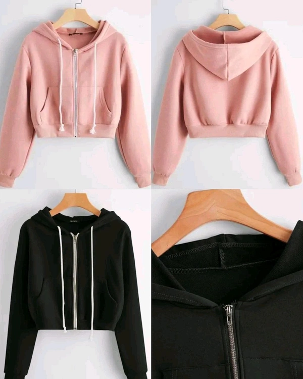Winter Special Crop Sweatshirts - Peach, S