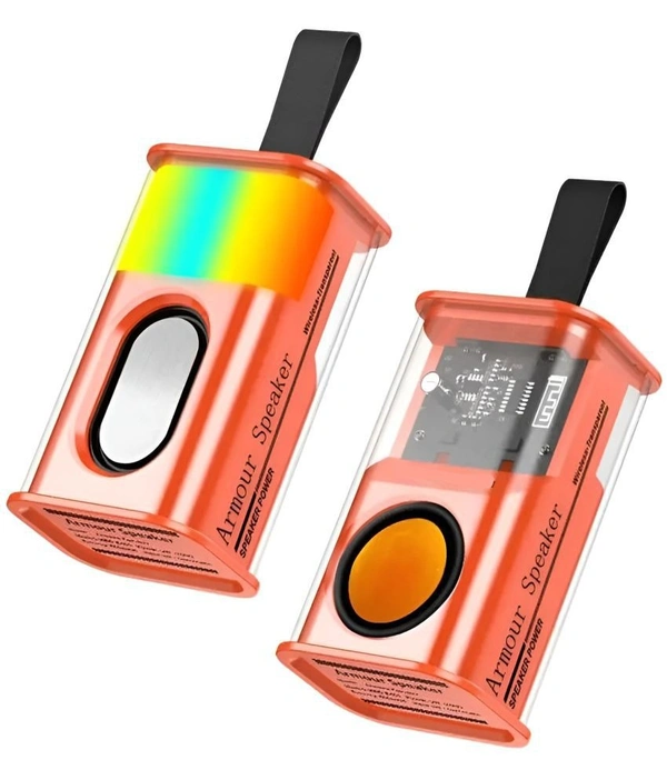 Armour Transparent 5 W Bluetooth Speaker Bluetooth V 5.0 with USB,SD card Slot Playback Time 5 hrs - Orange