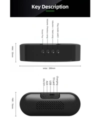 FALCON 10W 12Hrs 10 W Bluetooth Speaker Playback Time 12 hrs Bluetooth v5.0 with USB,SD card Slot,Aux,3D Bass Black - Black