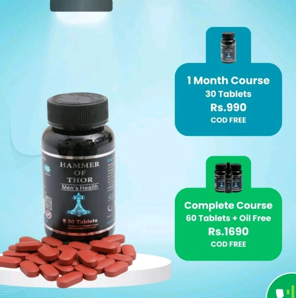 Hammer Of Thor 30 capsules  1 month + Oil