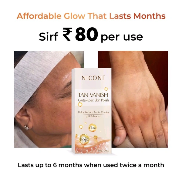 Niconi Tan Vanish Gluta-Kojic Skin Polish 180g (₹80 per use)