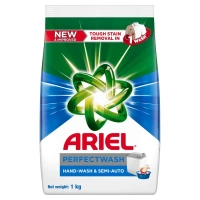 Ariel Perfect Wash Detergent Powder - 1kg, Removes tough stains like Haldi in 1 wash