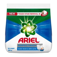 Ariel Perfect Wash Detergent Powder - 500g, Removes tough stains like Haldi in 1 wash
